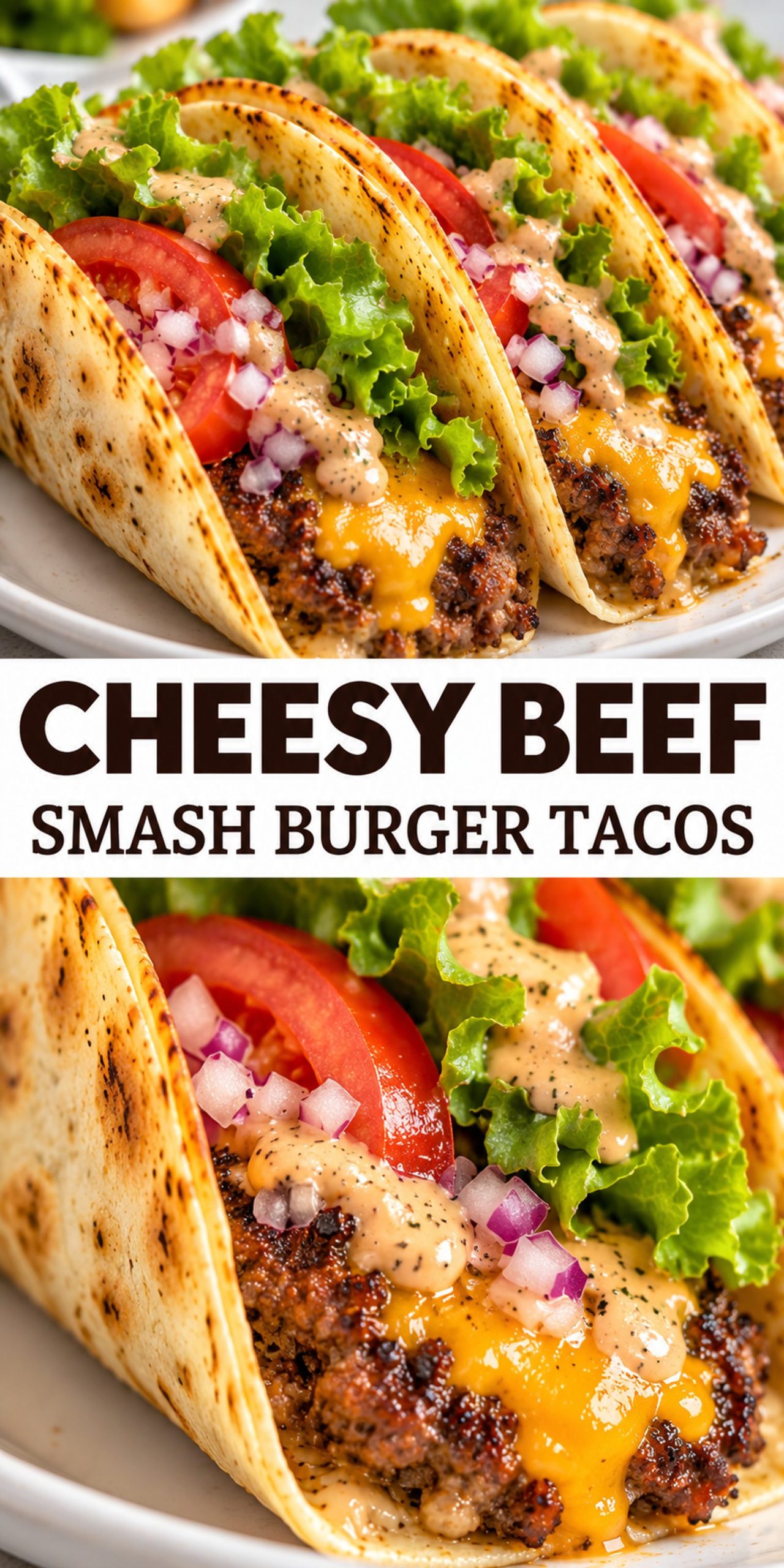 Cheesy Beef Smash Burger Tacos