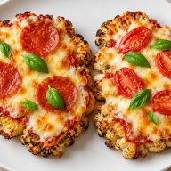 Cheesy Cauliflower Pizza Steaks (Easy Low-Carb Recipe)