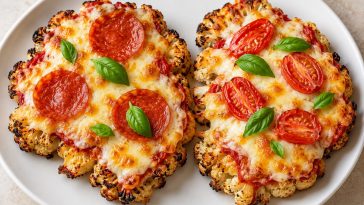 Cheesy Cauliflower Pizza Steaks (Easy Low-Carb Recipe)