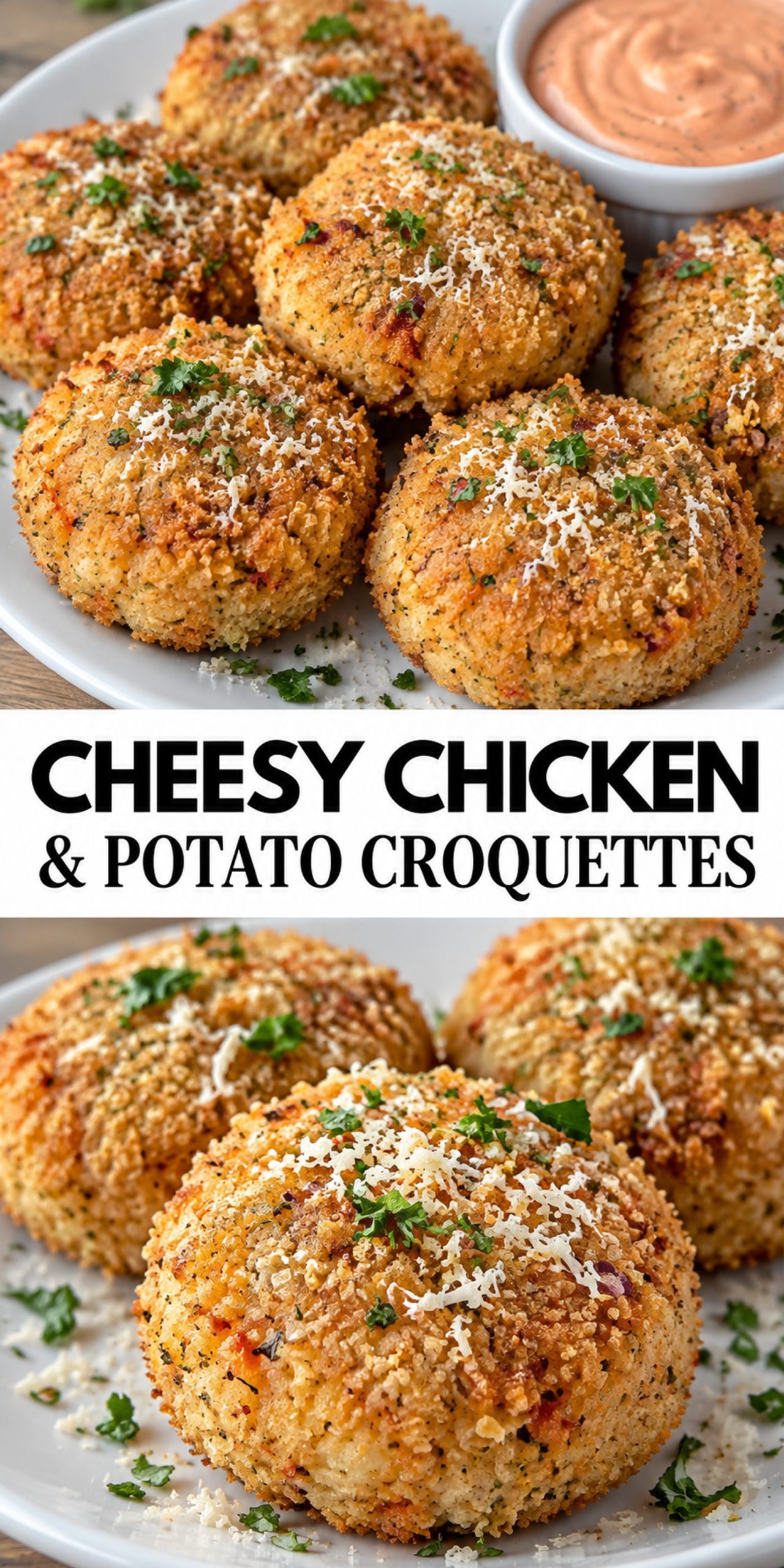 Cheesy Chicken & Potato Croquettes