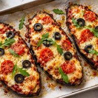 Cheesy Eggplant Pizza