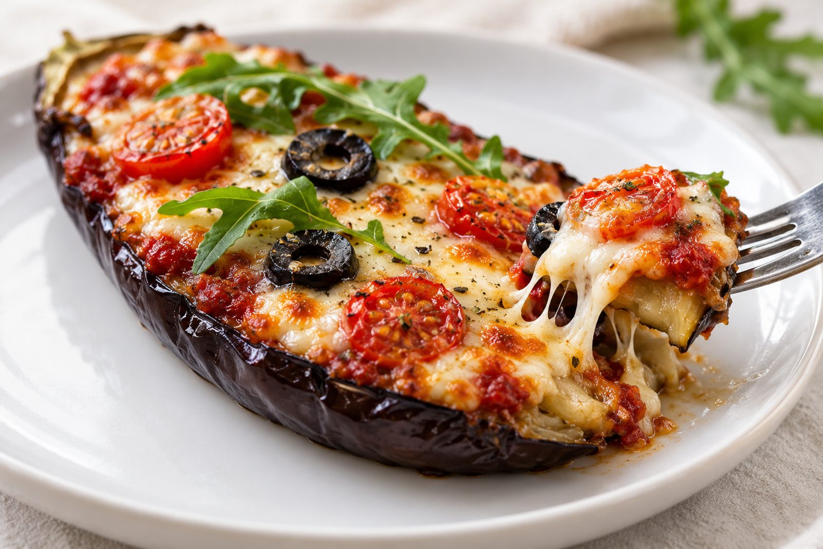 Cheesy Eggplant Pizza