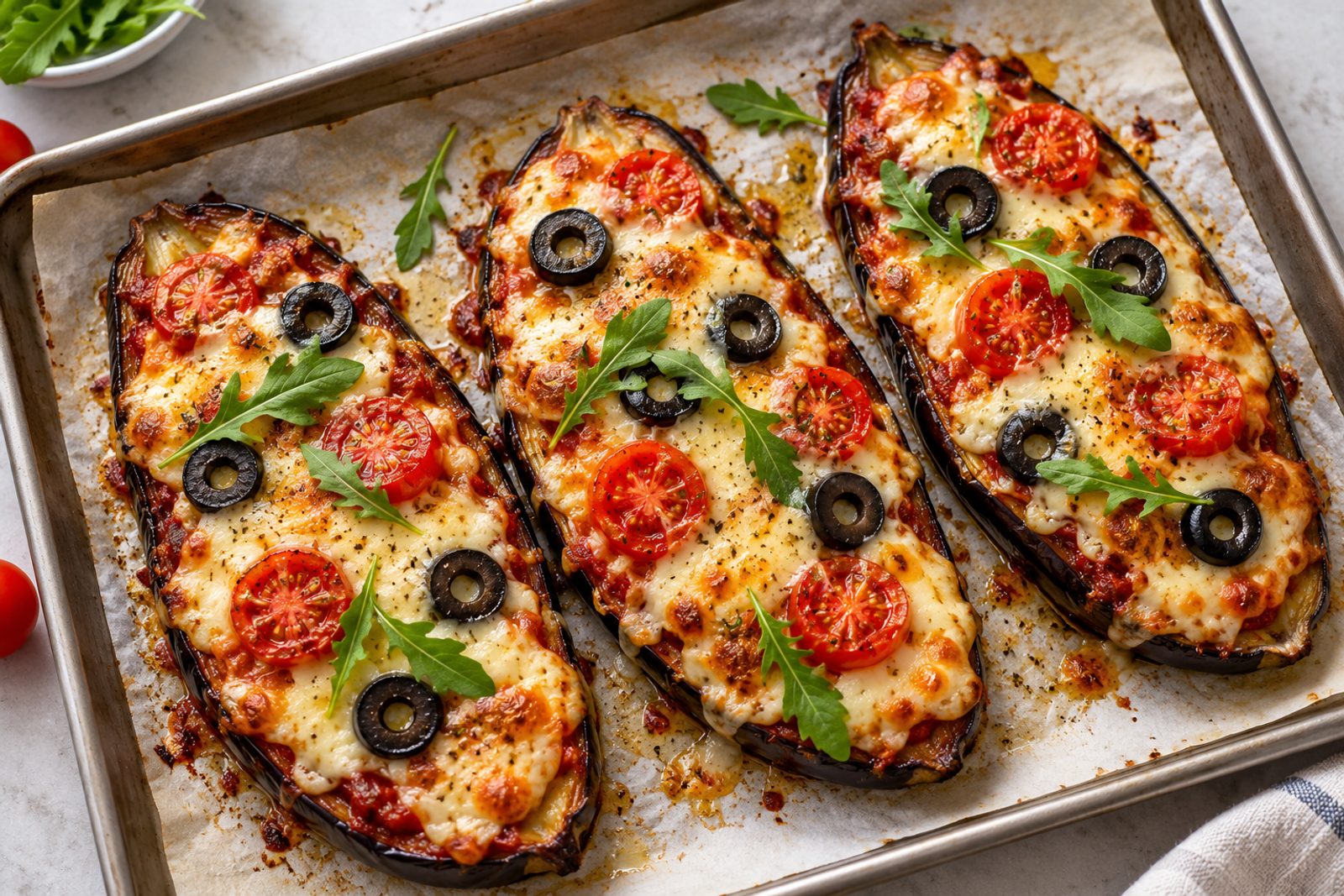 Cheesy Eggplant Pizza