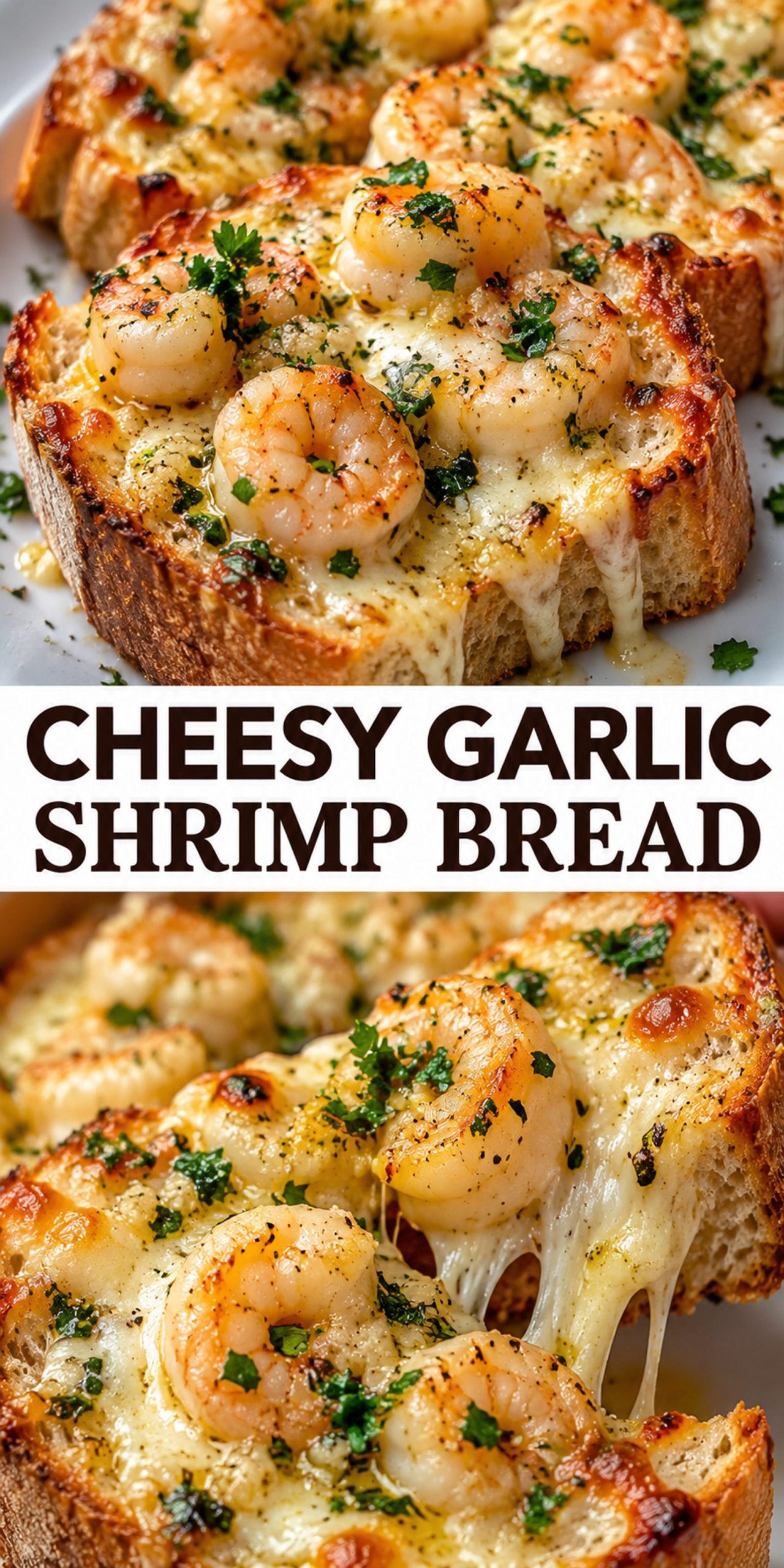 Cheesy Garlic Shrimp Bread