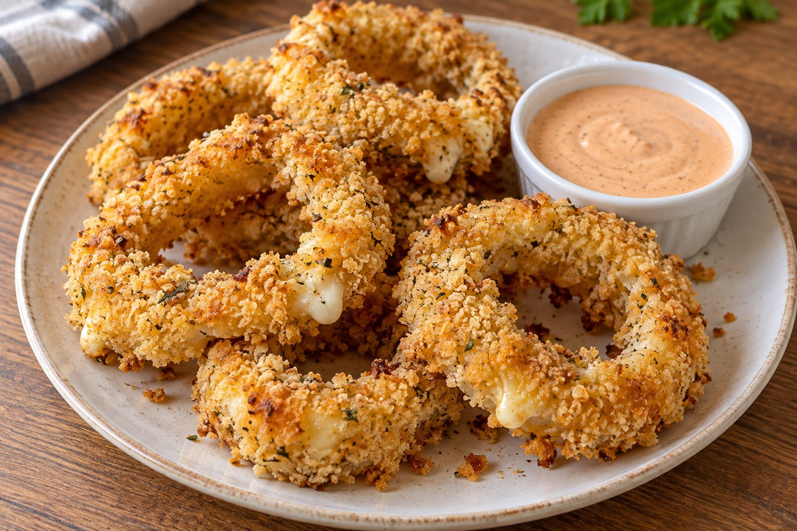 Cheesy Onion Rings Cheesy Onion Rings