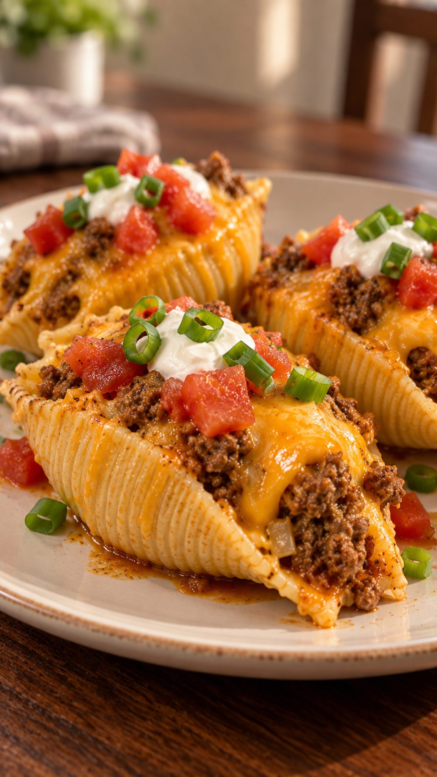 Cheesy Taco Stuffed Pasta Shells