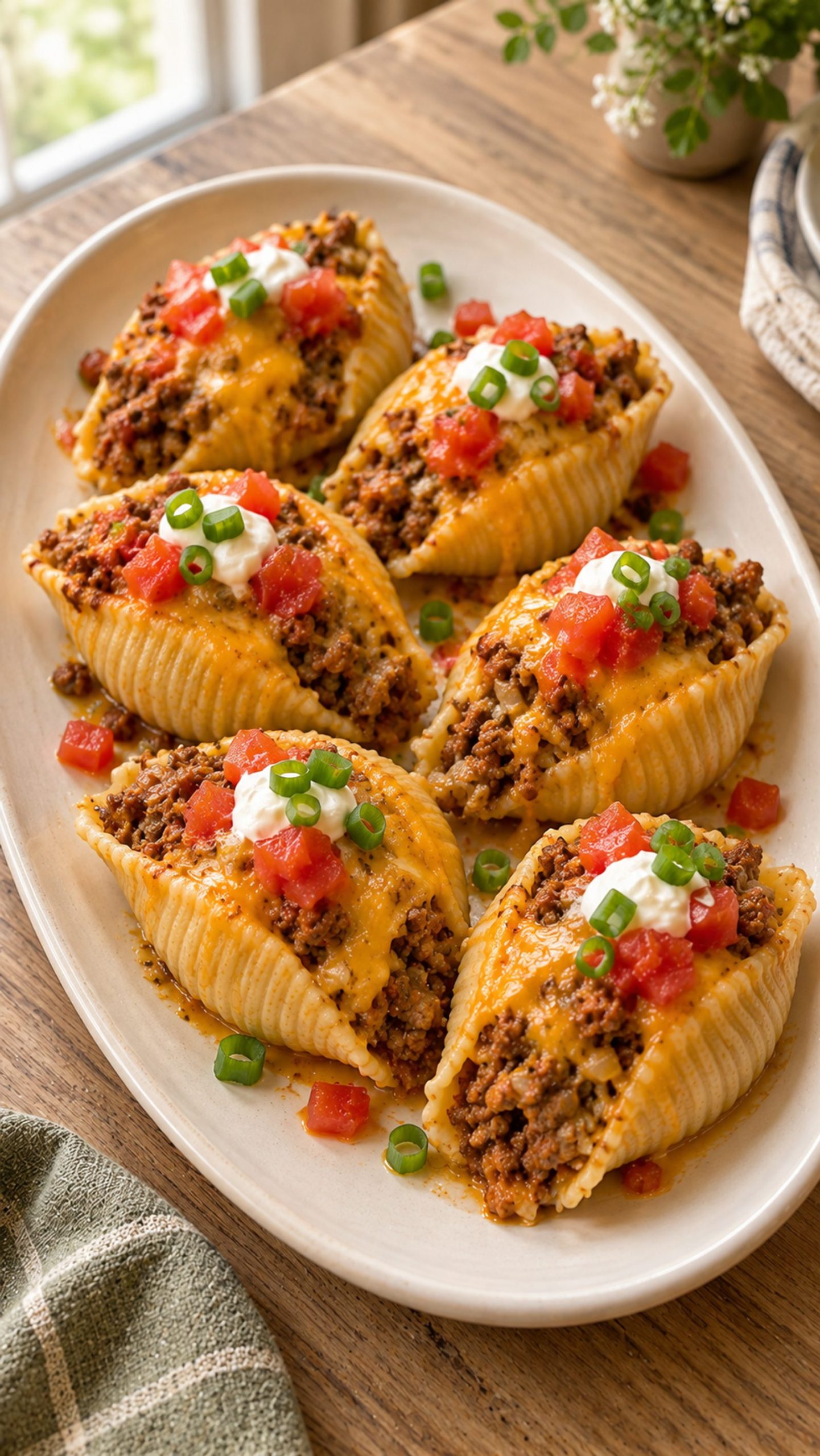 Cheesy Taco Stuffed Pasta Shells