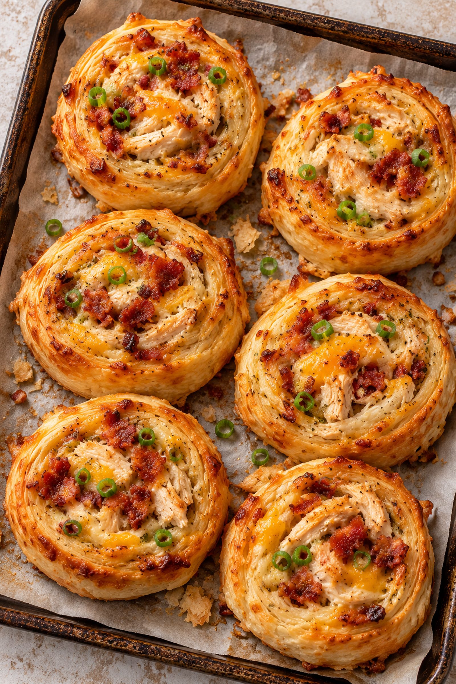 Chicken Bacon Ranch Pastry Pinwheels