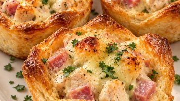 Chicken Cordon Bleu Pastry Cups