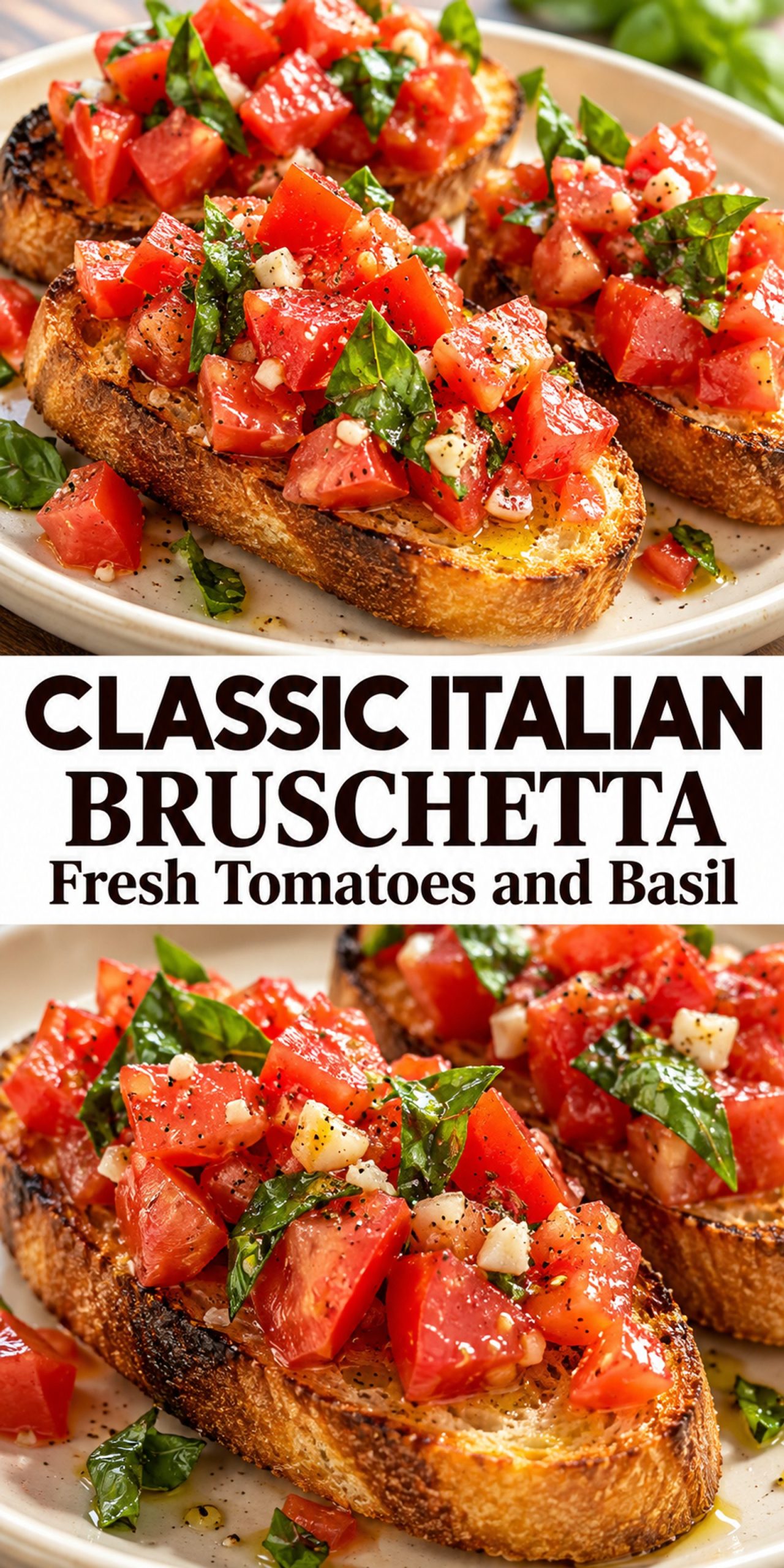Classic Italian Bruschetta Recipe with Fresh Tomatoes and Basil Classic Italian Bruschetta Recipe with Fresh Tomatoes and Basil