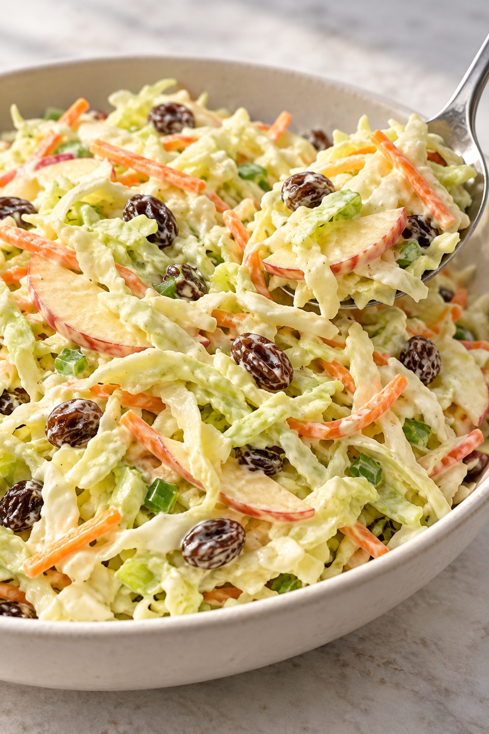 Creamy Apple Raisin Coleslaw