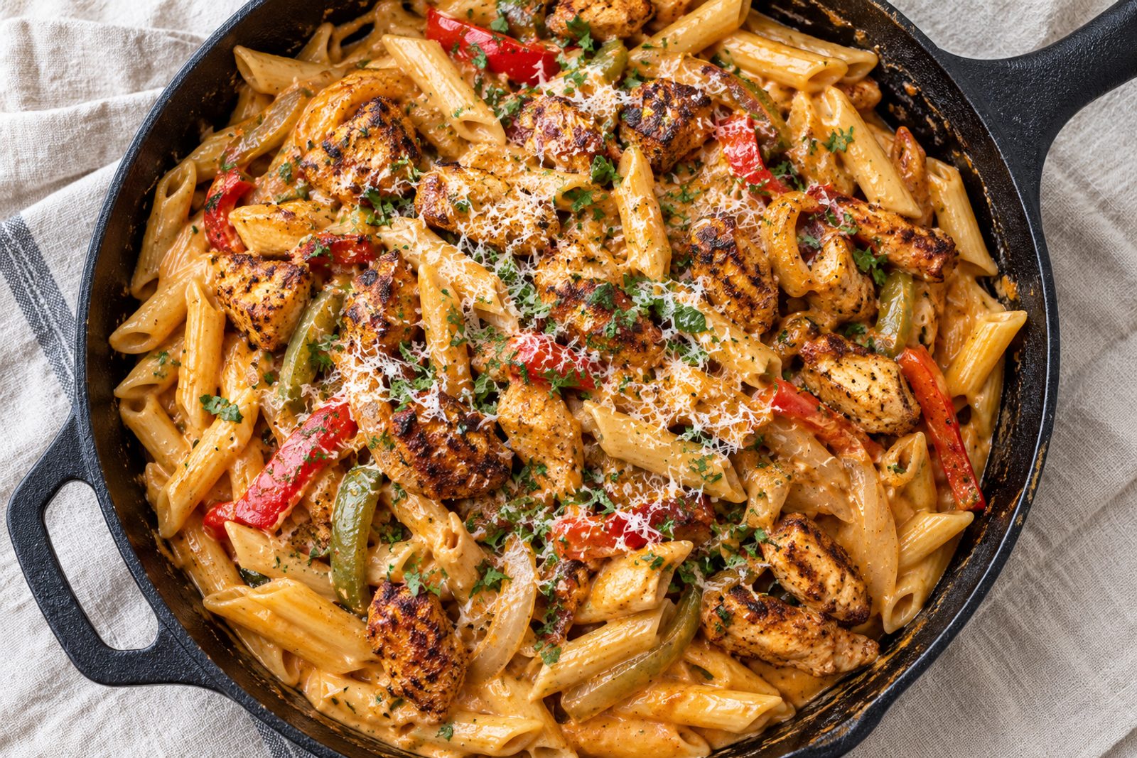 Creamy Chicken Fajita Pasta