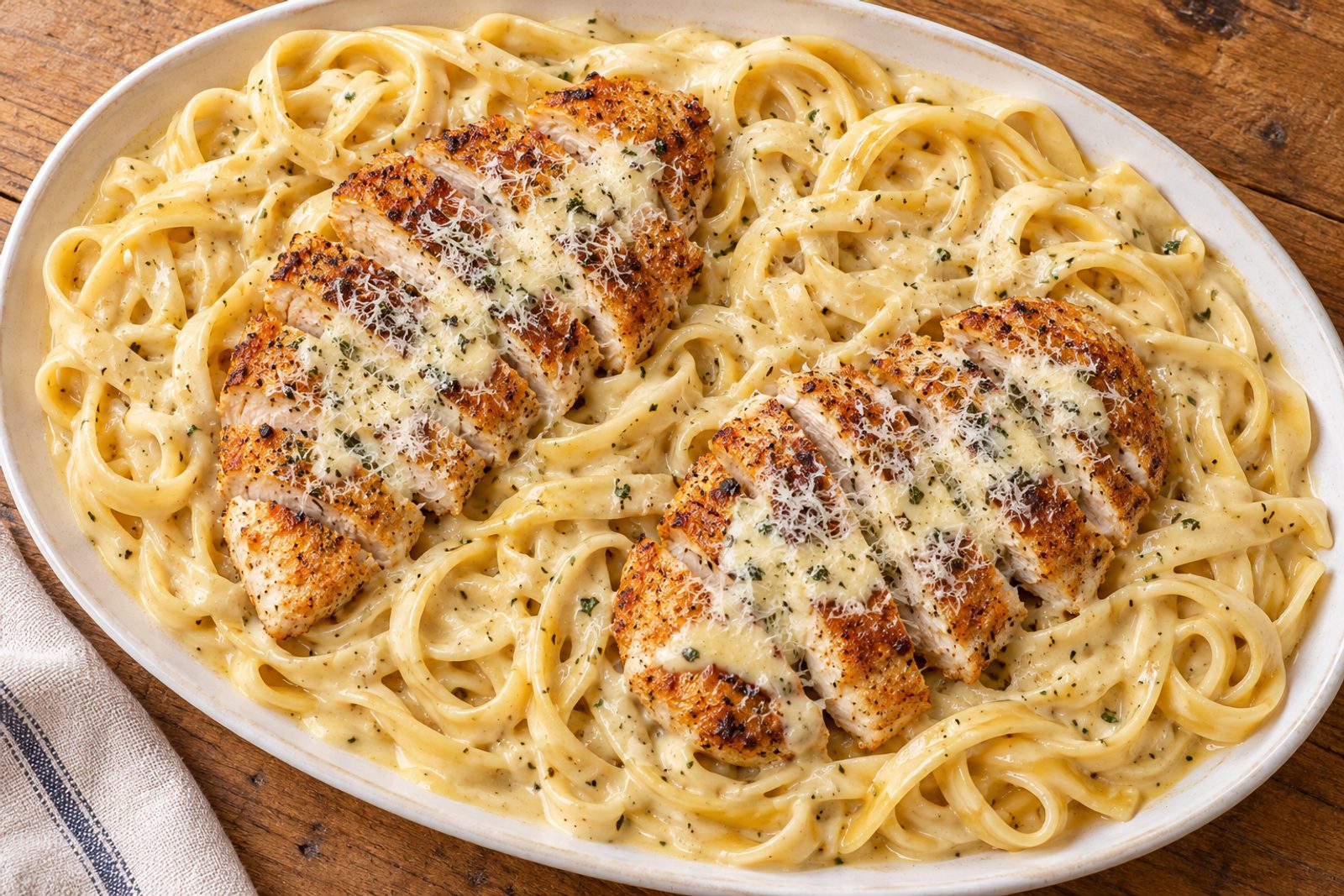 Creamy Chicken Fettuccine Alfredo