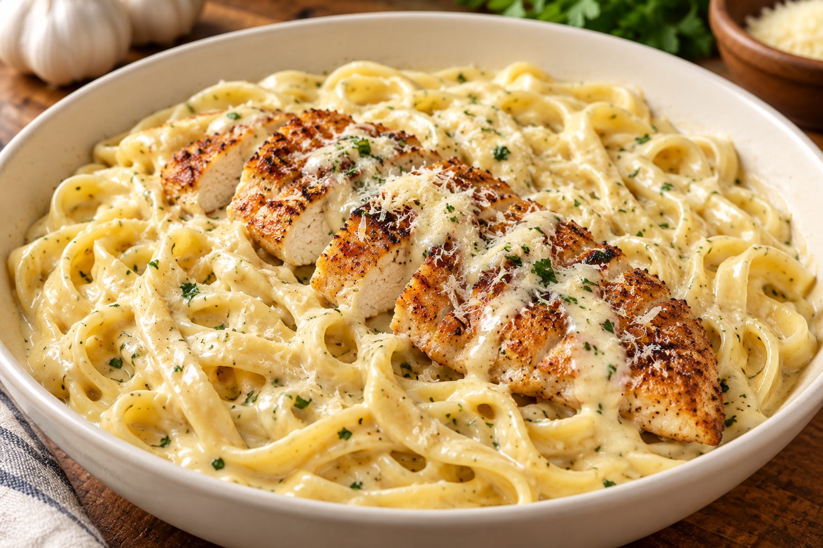 Creamy Chicken Fettuccine Alfredo