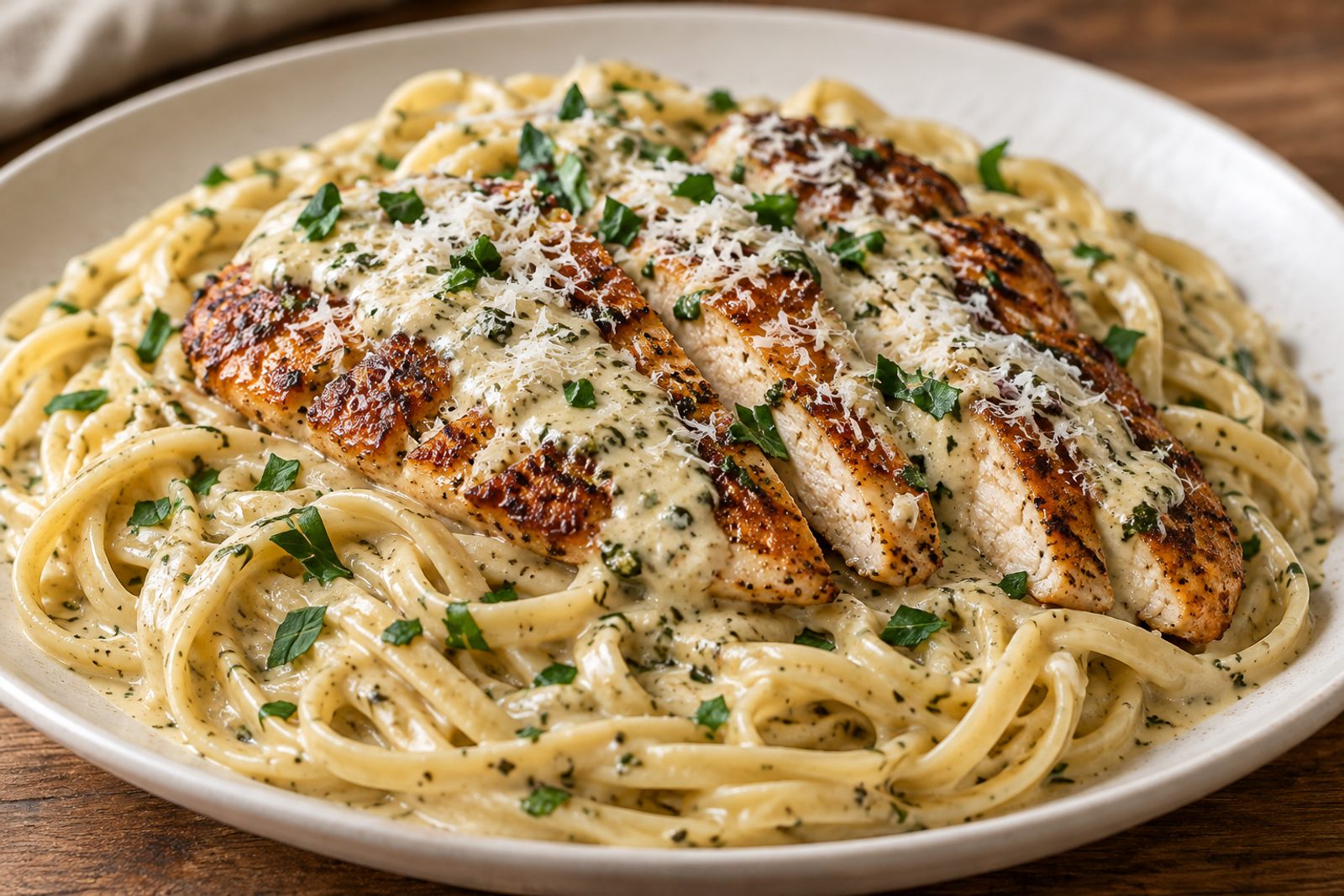 Creamy Chicken Pesto Pasta