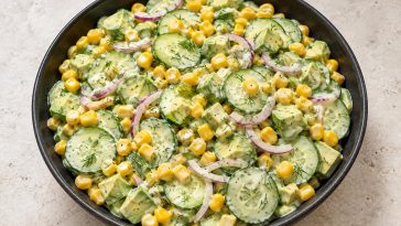 Creamy Cucumber Corn Salad with Avocado