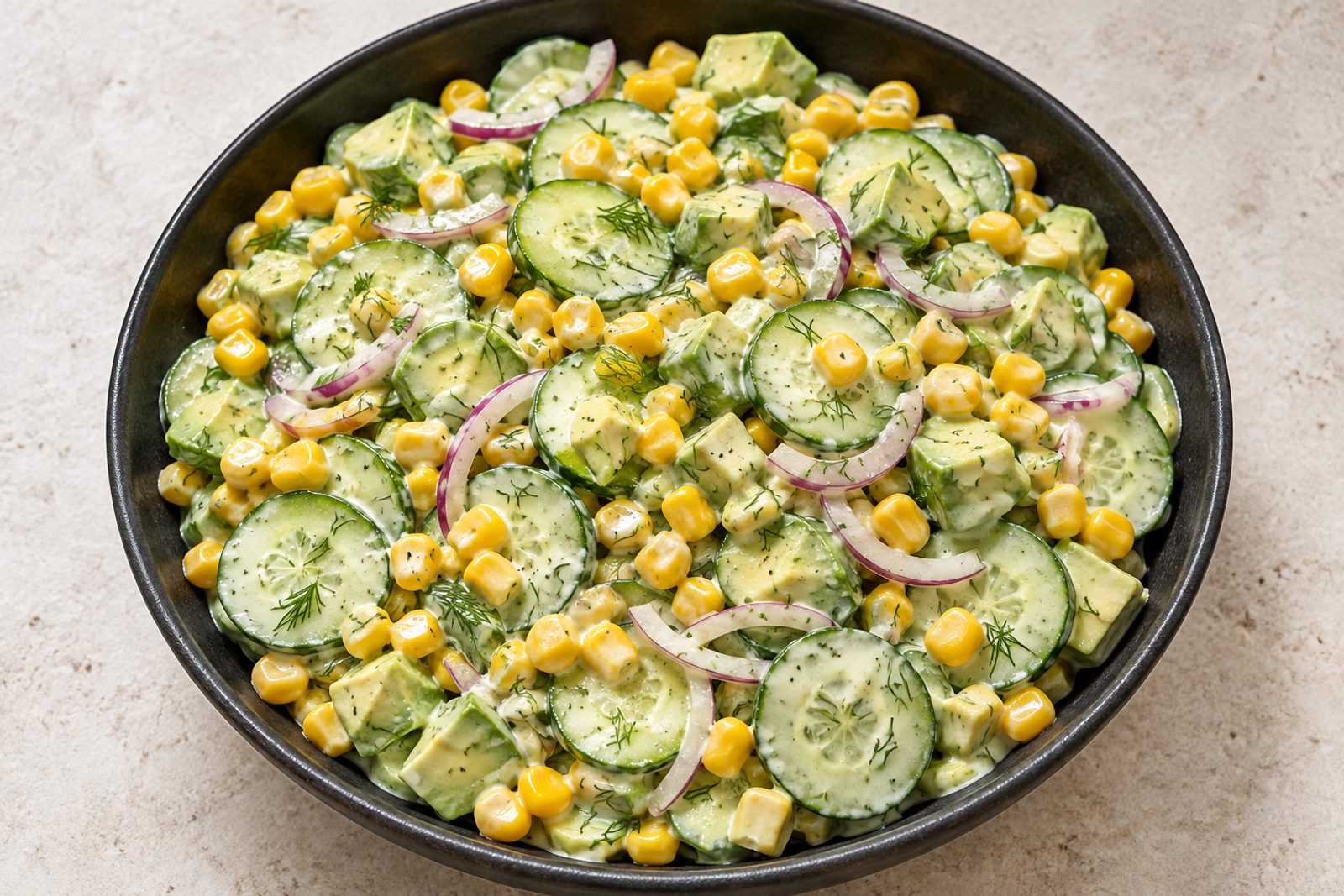 Creamy Cucumber Corn Salad with Avocado Creamy Cucumber Corn Salad with Avocado