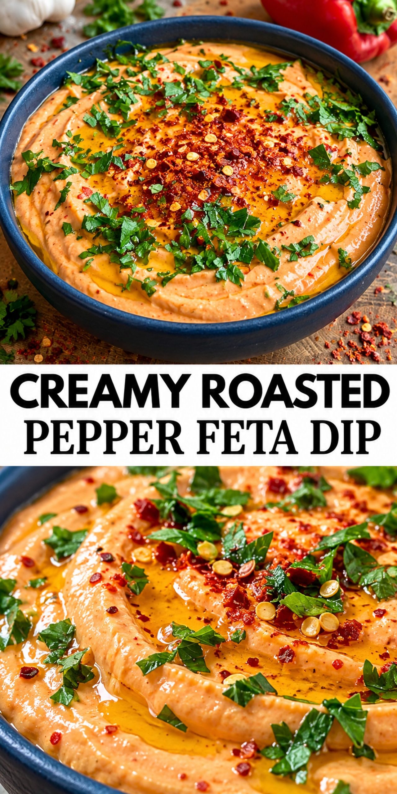 Creamy Roasted Pepper Feta Dip Creamy Roasted Pepper Feta Dip
