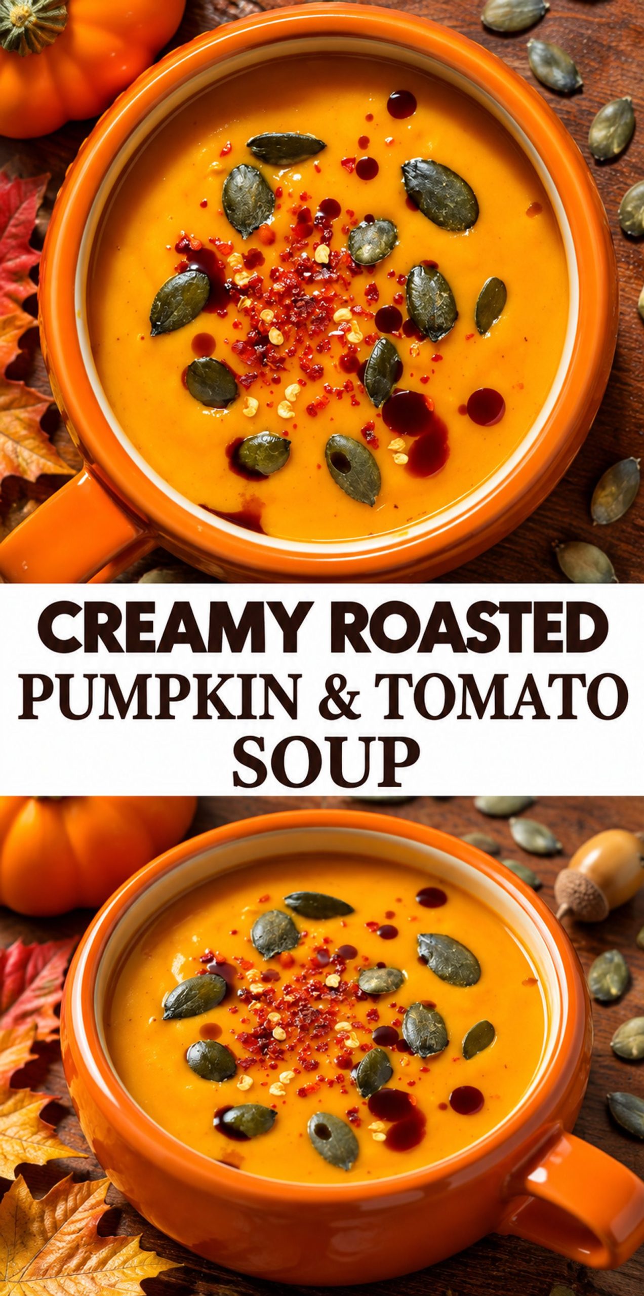 Creamy Roasted Pumpkin and Tomato Soup