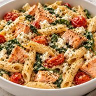 Creamy Salmon Feta Pasta