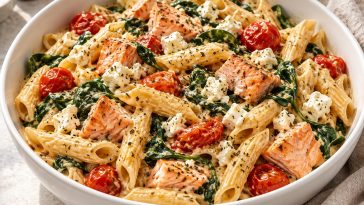 Creamy Salmon Feta Pasta