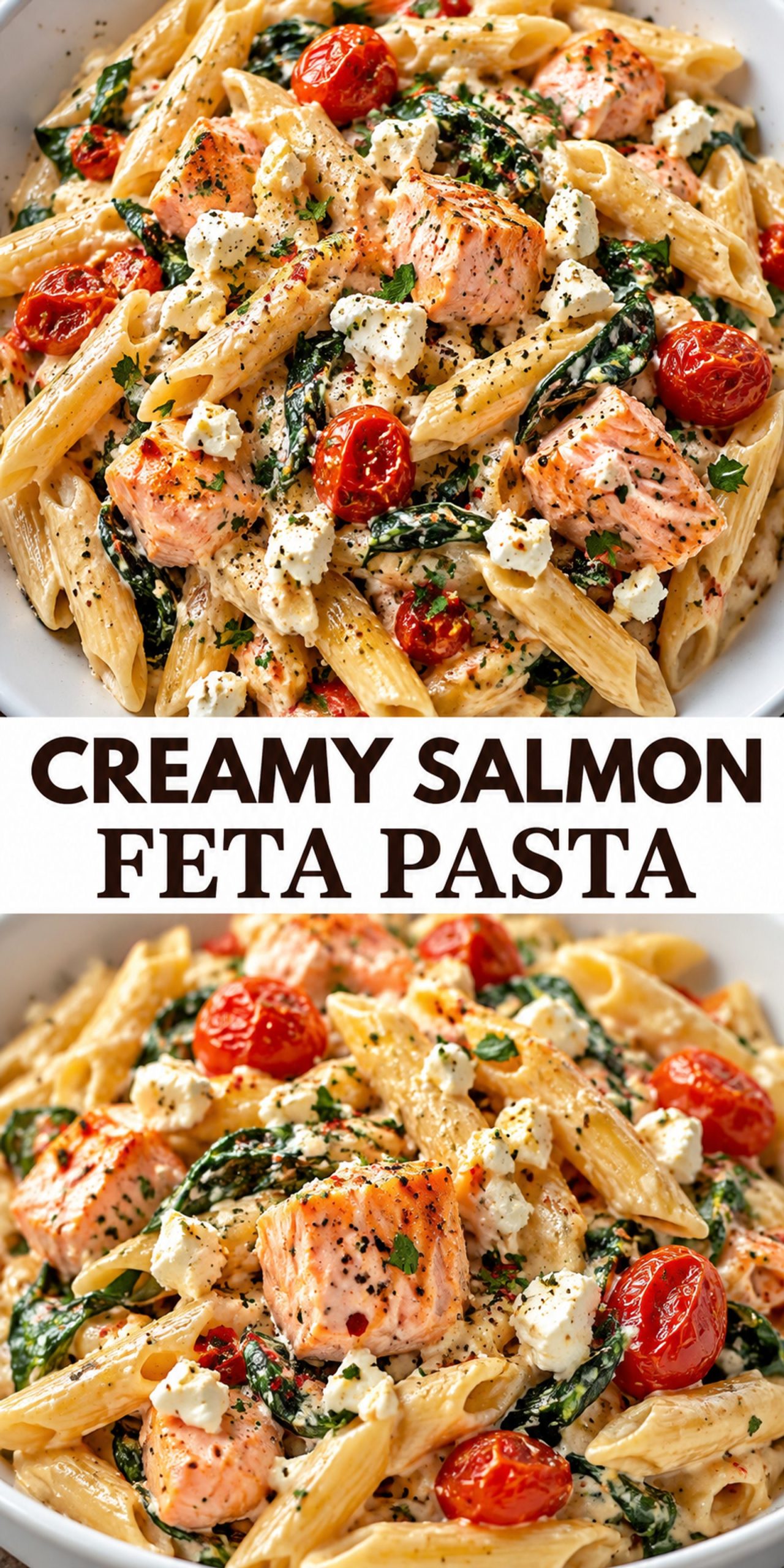 Creamy Salmon Feta Pasta