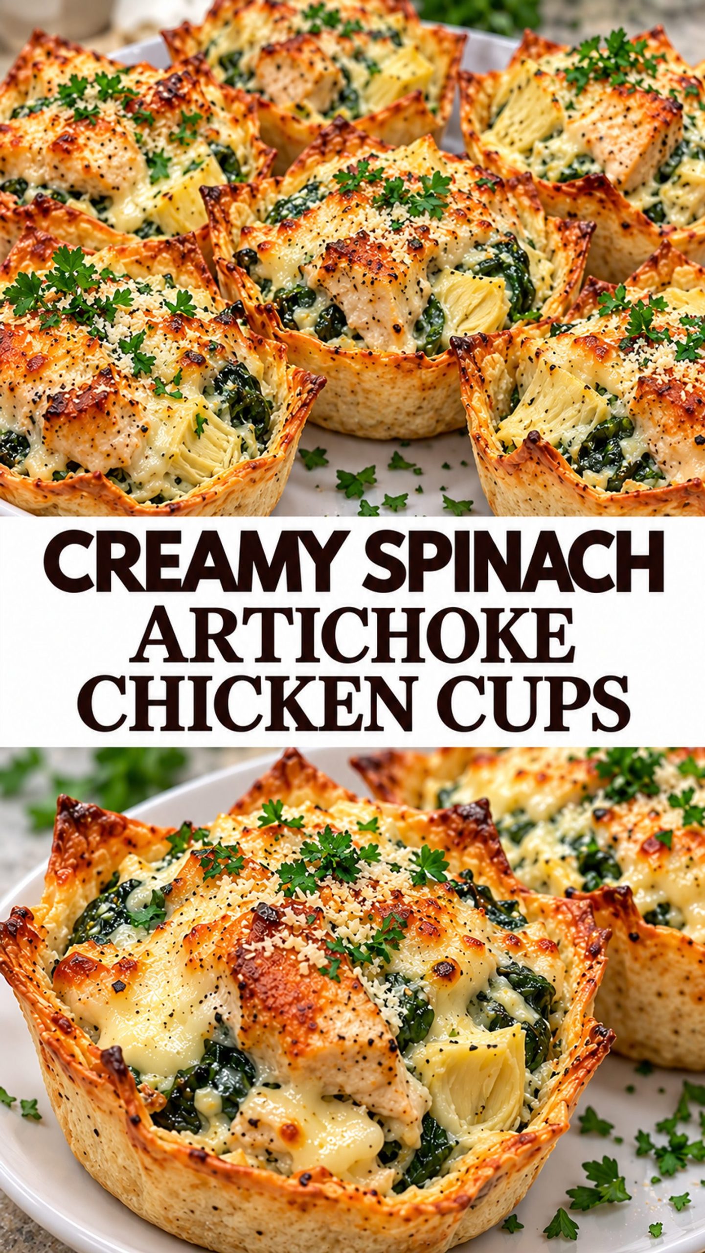 Creamy Spinach Artichoke Chicken Cups Creamy Spinach Artichoke Chicken Cups