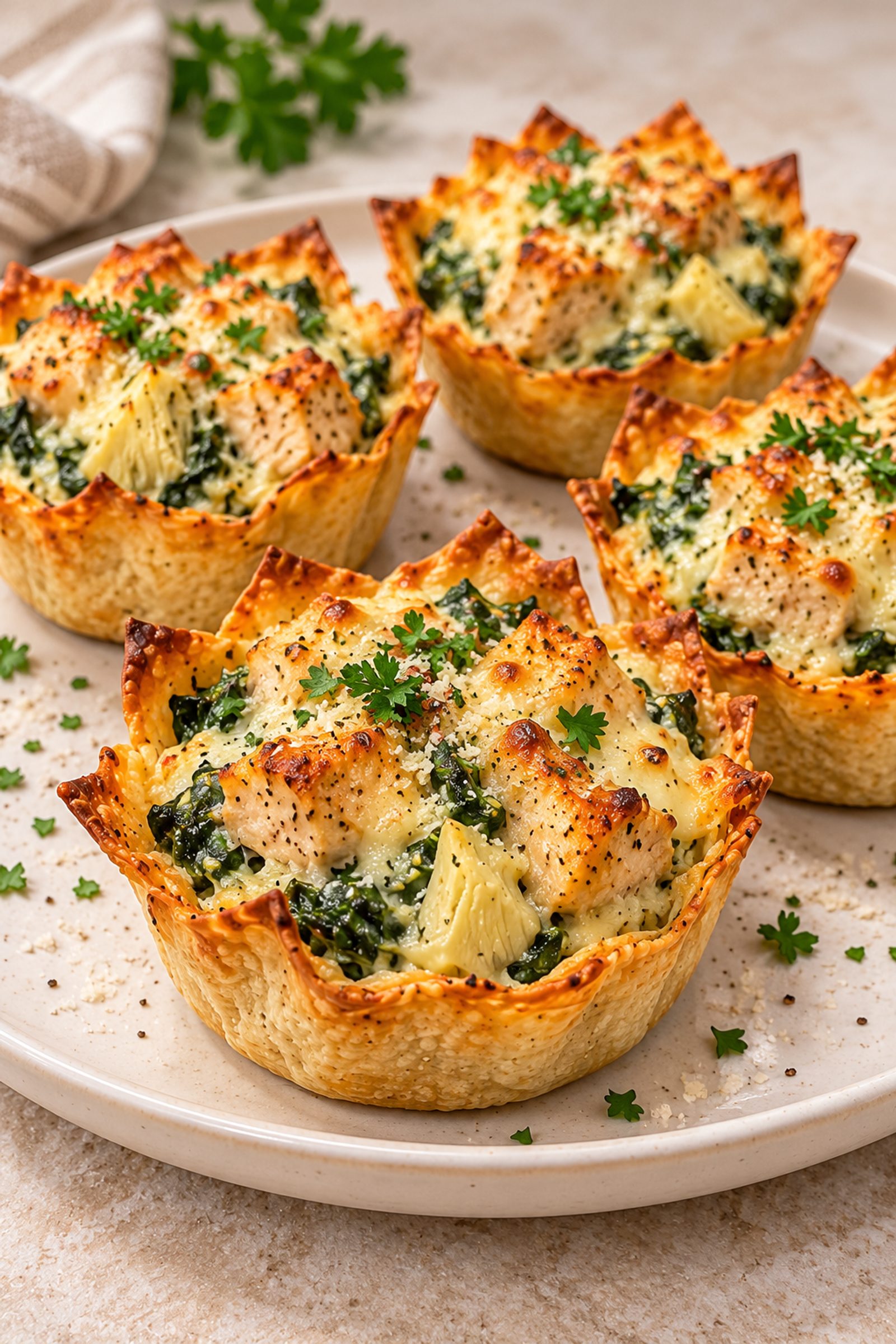Creamy Spinach Artichoke Chicken Cups Creamy Spinach Artichoke Chicken Cups