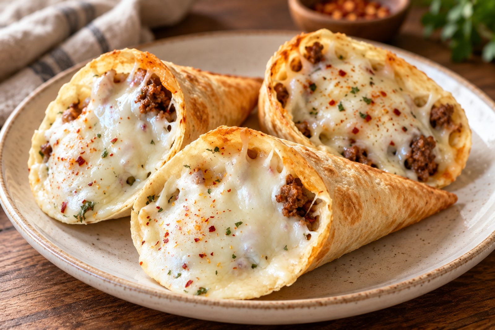 Crispy Beef Cones