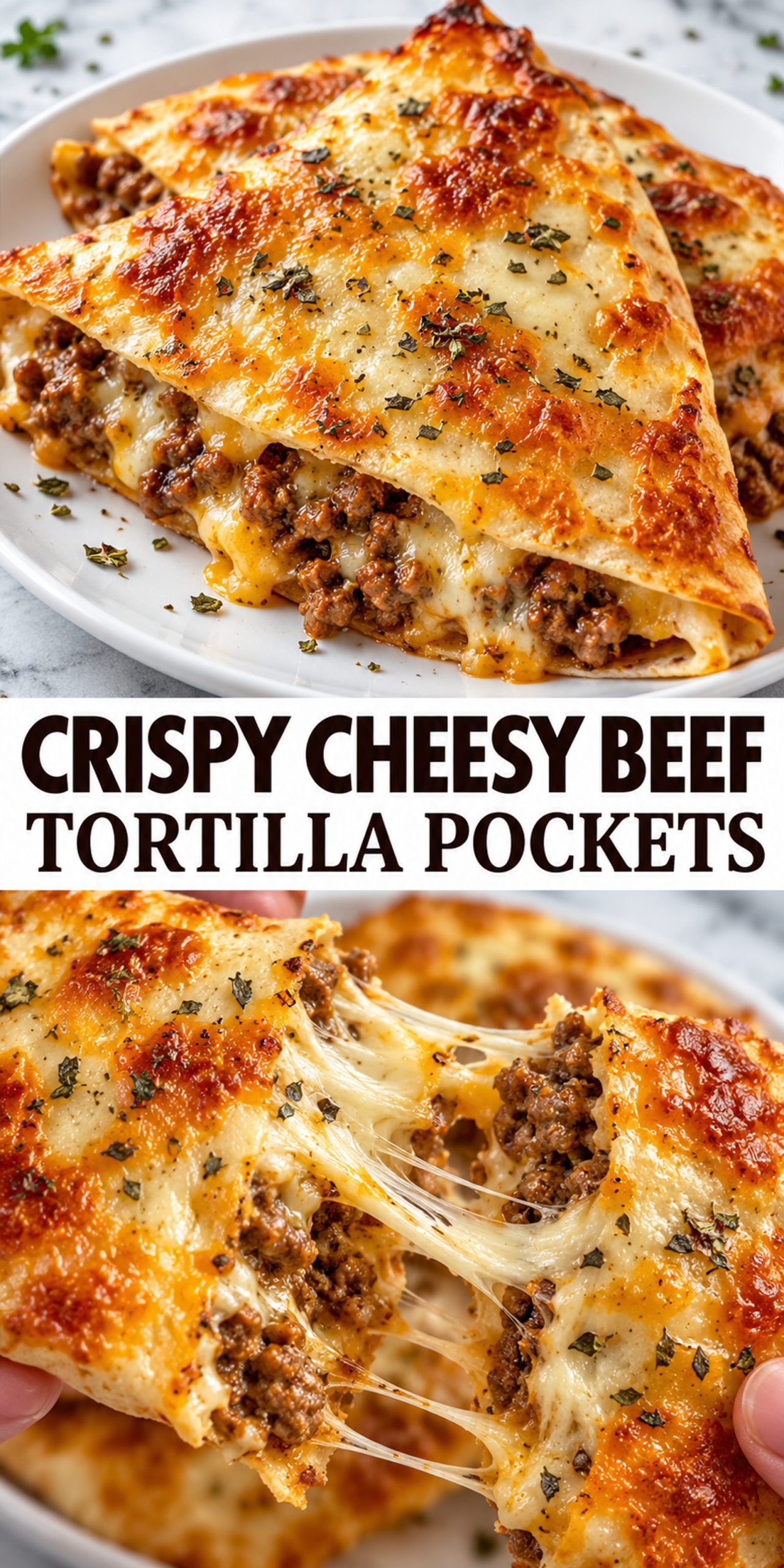 Crispy Cheesy Beef Tortilla Pockets