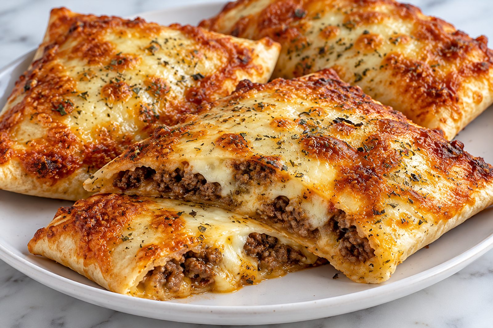 Crispy Cheesy Beef Tortilla Pockets