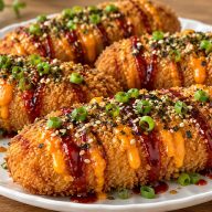 Crispy Cheesy Buldak Sausage Rolls