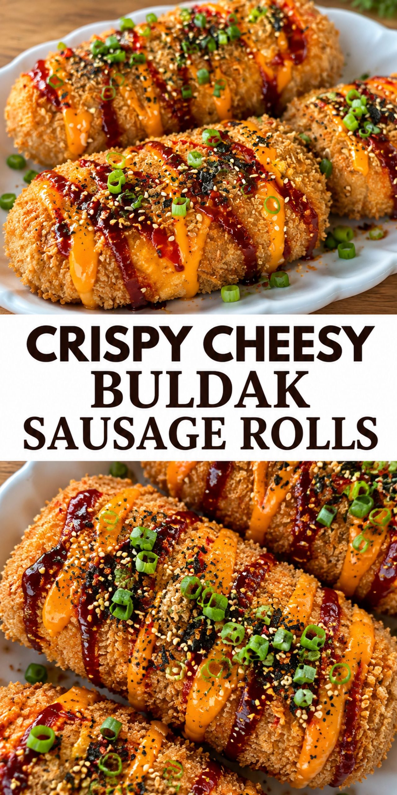 Crispy Cheesy Buldak Sausage Rolls