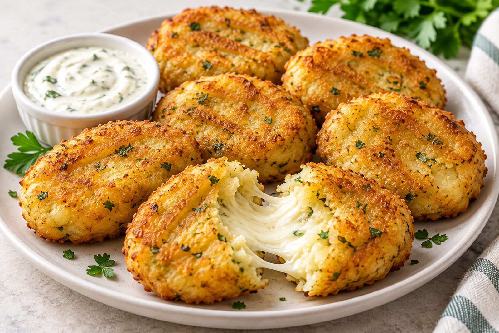 Crispy Cheesy Potato Croquettes
