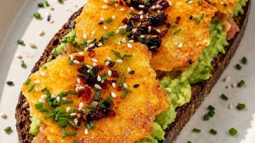 Crispy Egg Avocado Toast with Smoked Salmon