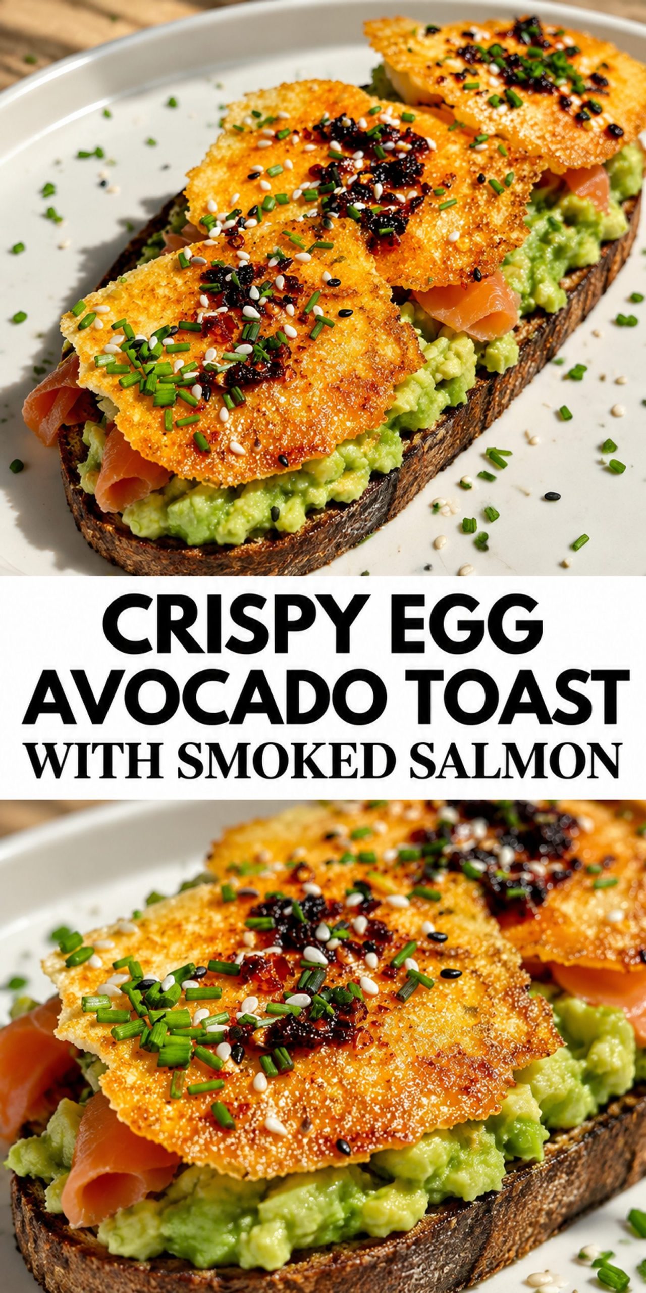 Crispy Egg Avocado Toast with Smoked Salmon
