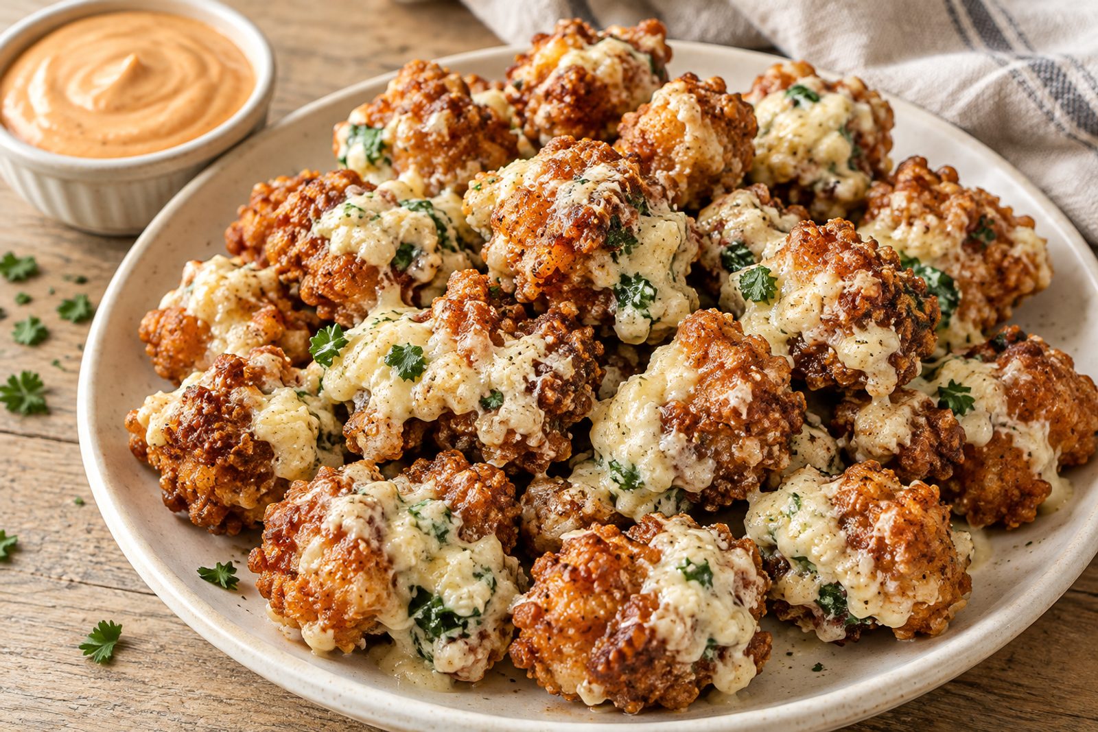Crispy Garlic Parmesan Chicken Bites