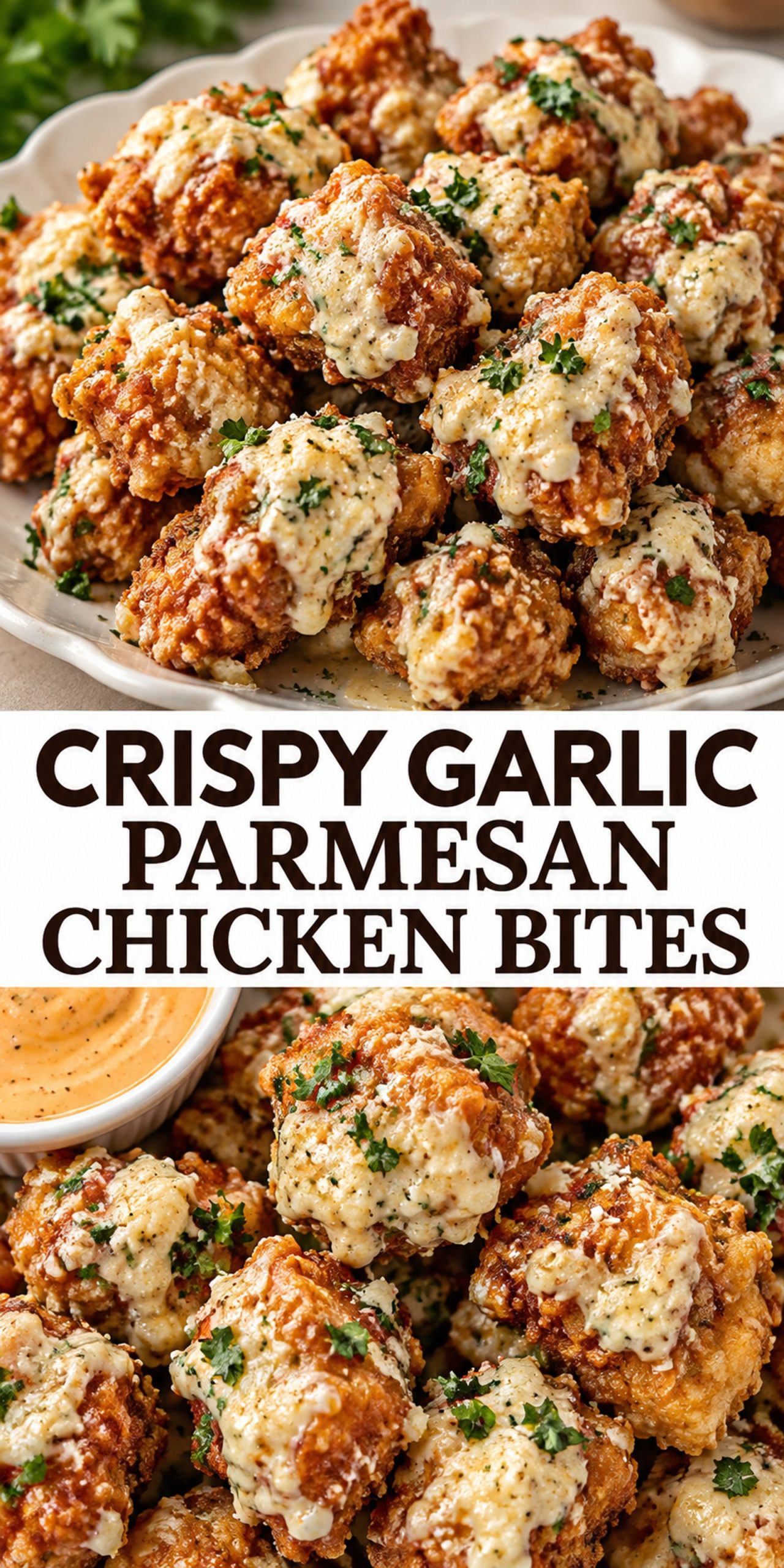 Crispy Garlic Parmesan Chicken Bites