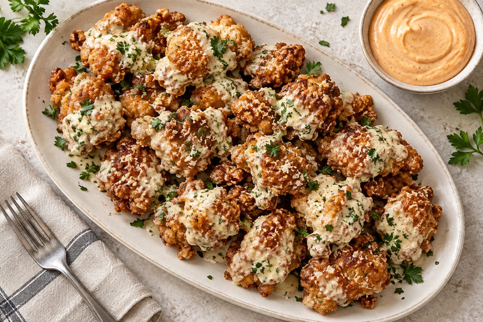 Crispy Garlic Parmesan Chicken Bites