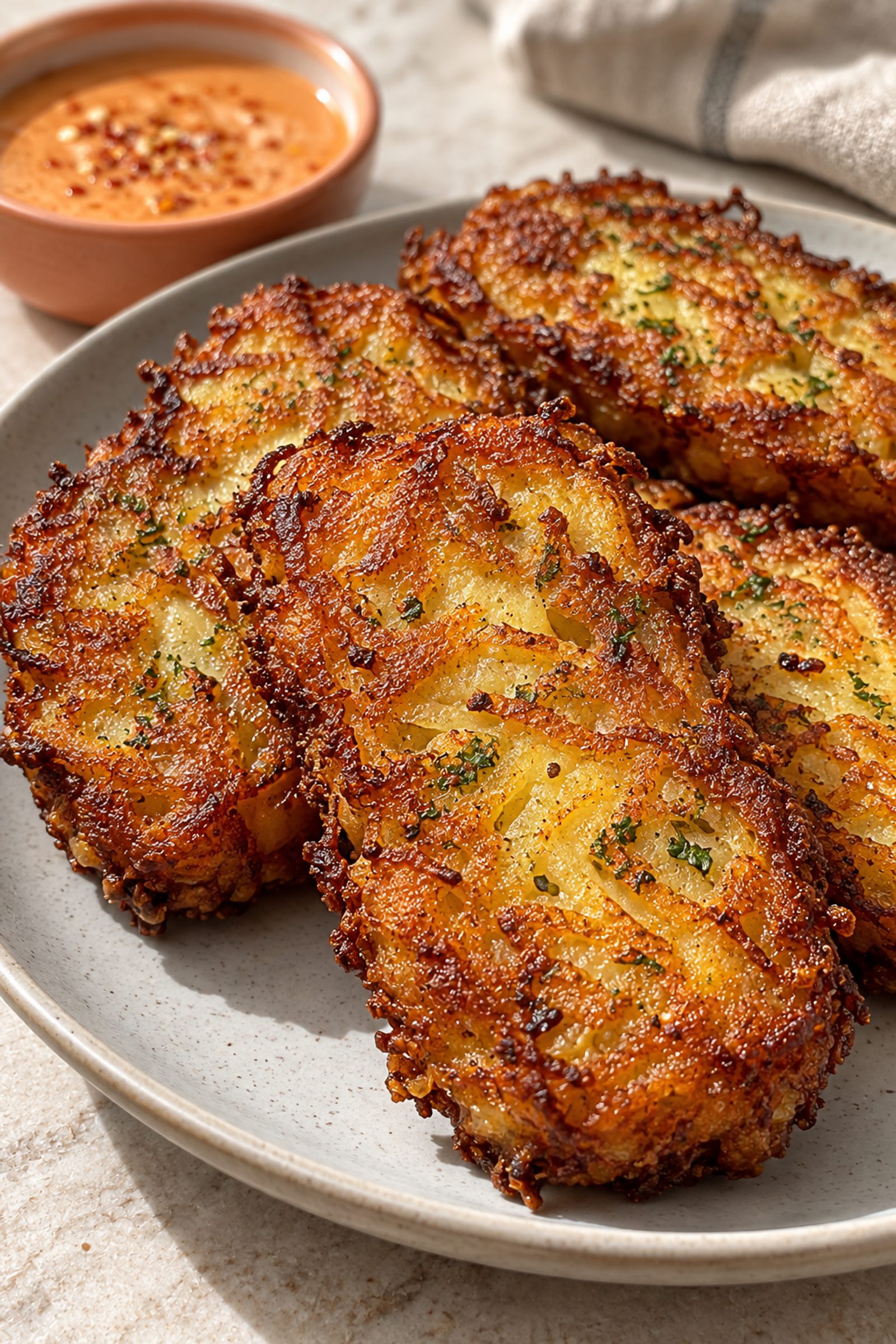 Crispy Garlic Parmesan Hash Browns