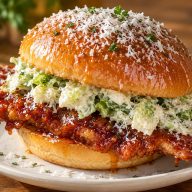 Crispy Hot Honey Chicken Caesar Burger