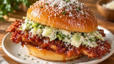 Crispy Hot Honey Chicken Caesar Burger