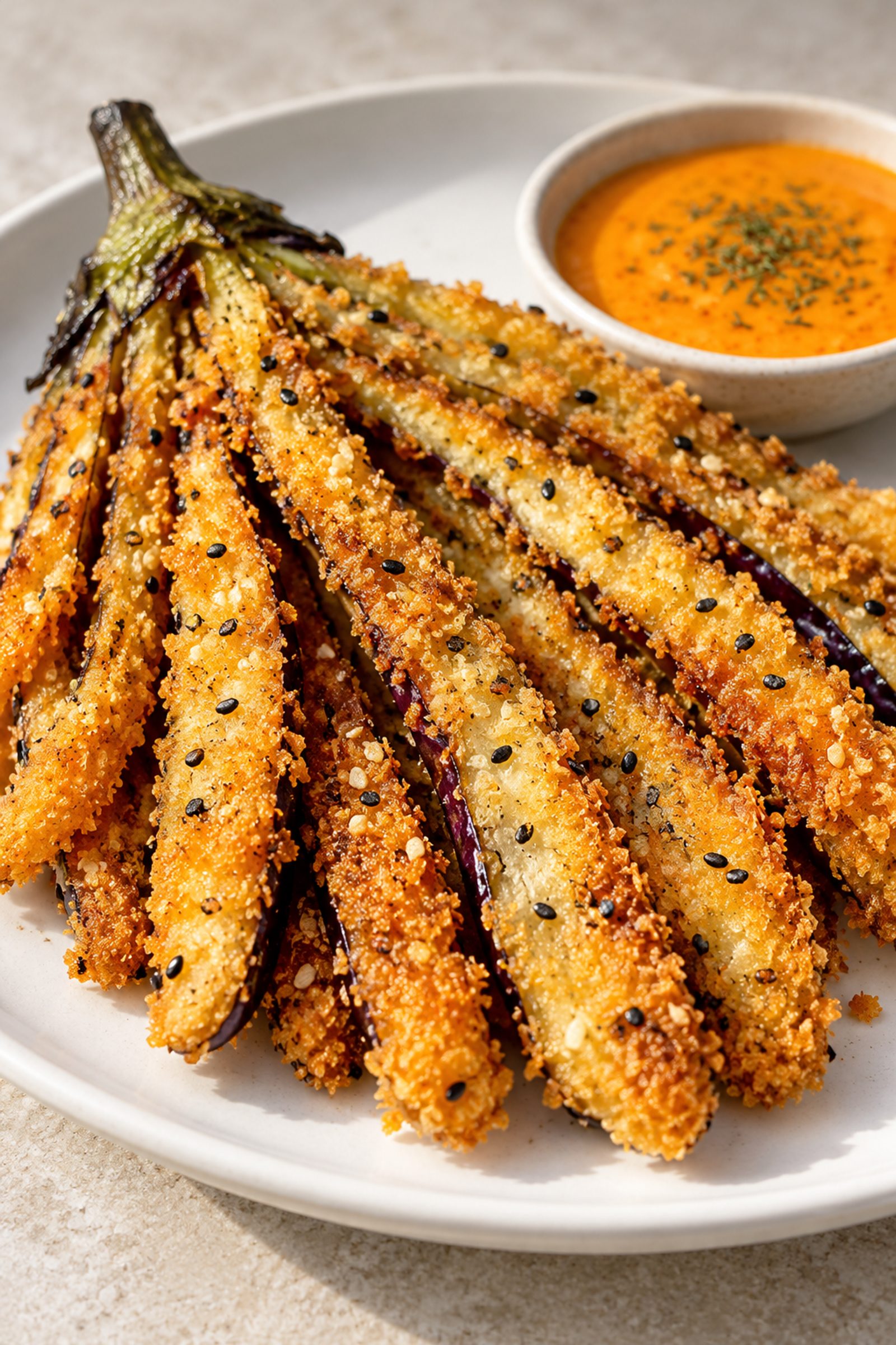 Crispy Panko Fried Eggplant