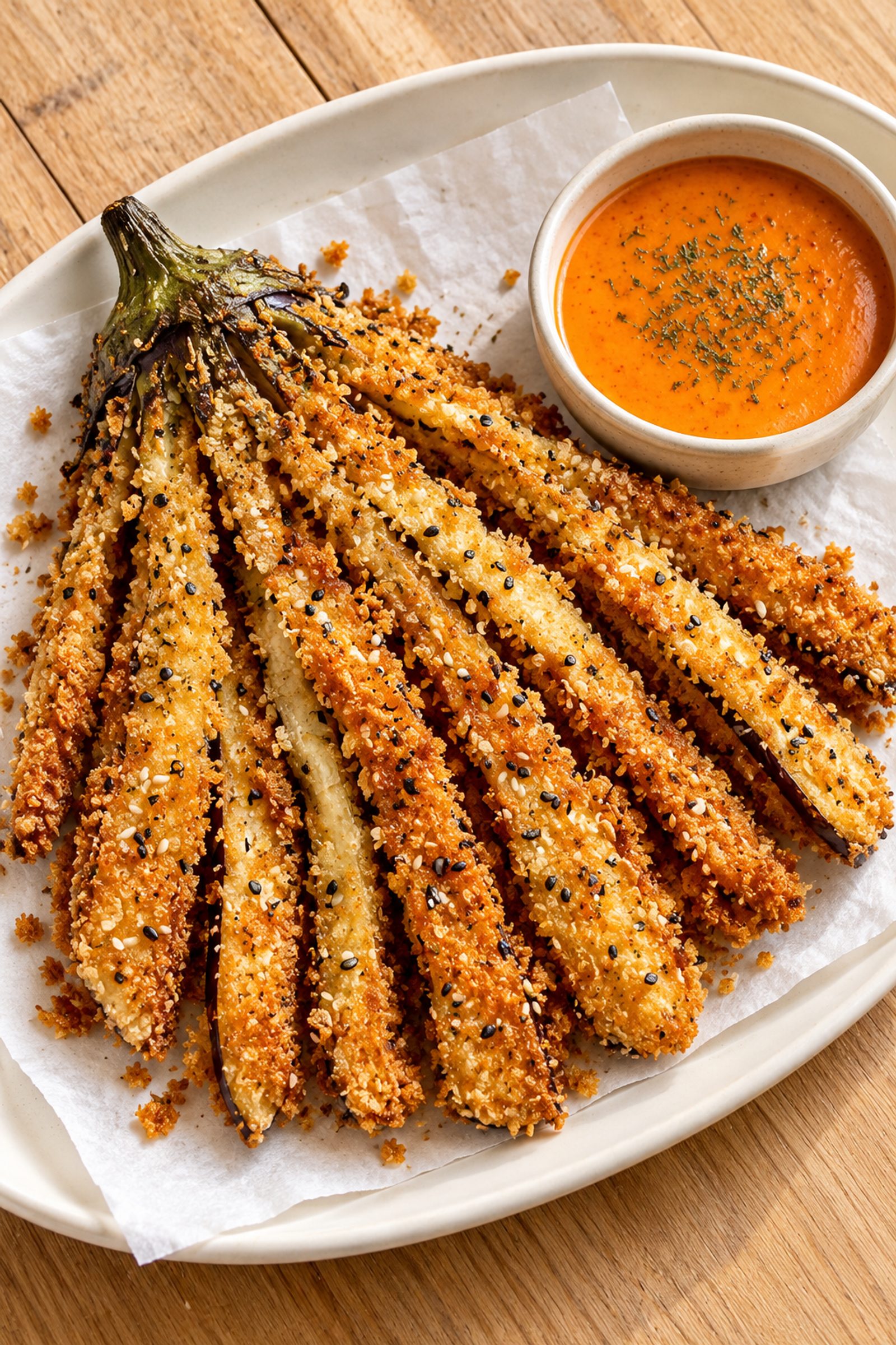 Crispy Panko Fried Eggplant