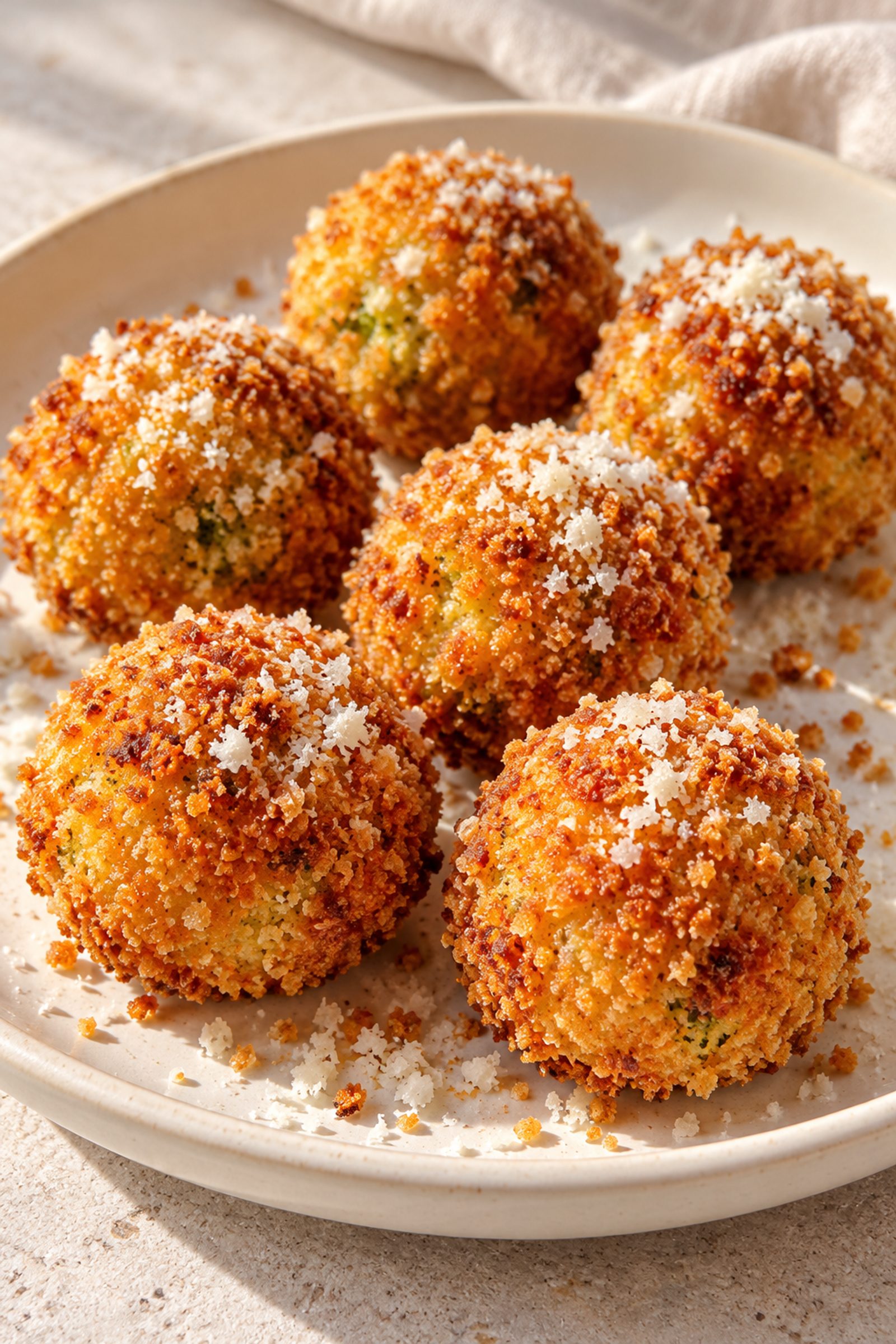 Crispy Parmesan-Crusted Broccoli Cheese Balls