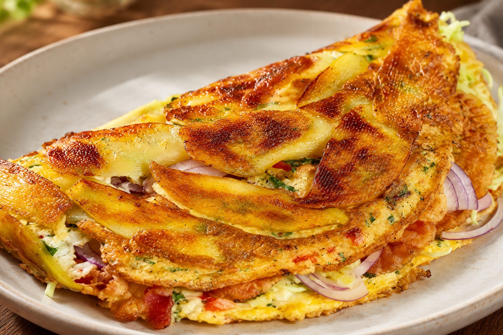Crispy Potato Omelette Wrap