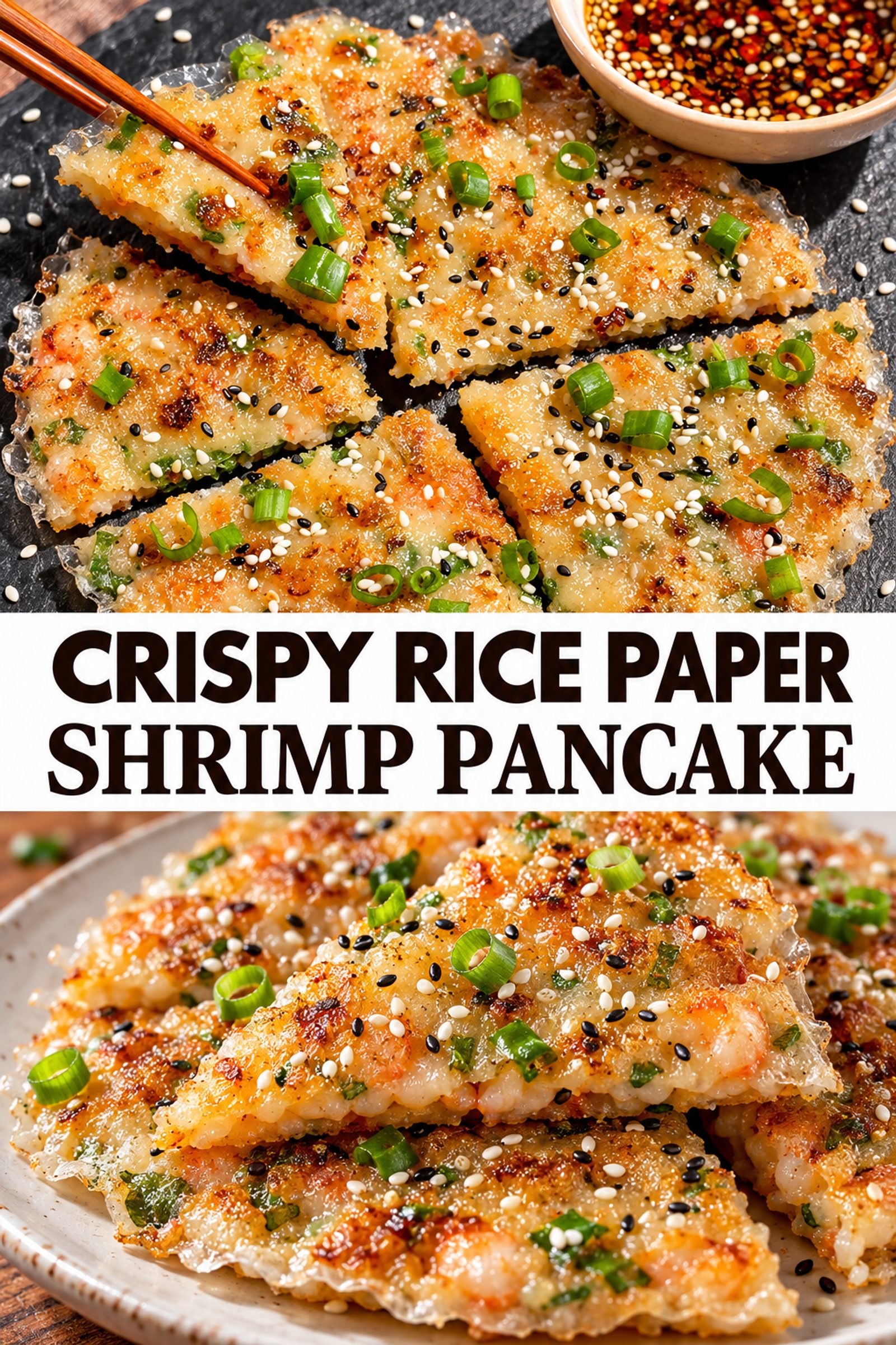Crispy Rice Paper Shrimp Pancake