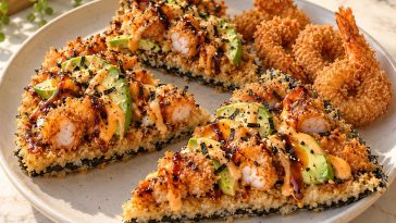 Crispy Shrimp Sushi Pizza