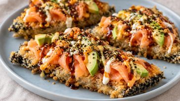 Crispy Smoked Salmon Sushi Pizza
