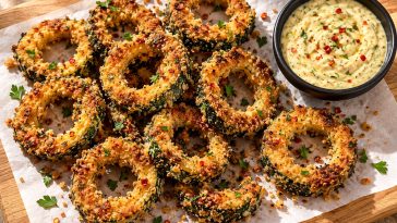 Crispy Zucchini Rings with Creamy Zucchini Dip